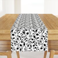 Black and white endless soccer balls pattern - small