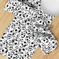 Black and white endless soccer balls pattern - small