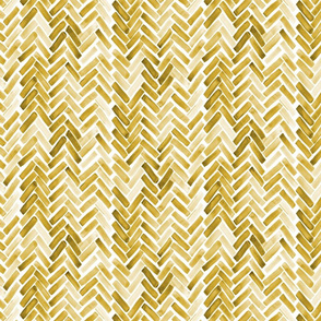 mustard watercolor herringbone half scale