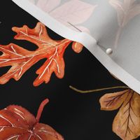 maple oak chestnut leaves I love fall text