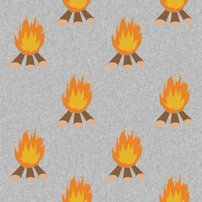 campfire - outdoors, adventure, kids, camping, campsite, scouts, guides - grey