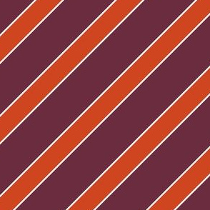 Virginia Tech Hokies Chicago Maroon Burnt Orange Stripes Stripe