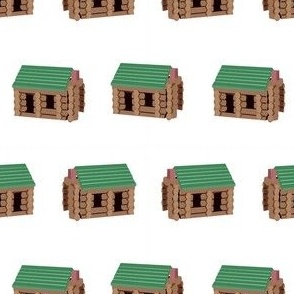 log cabin - logs, wood, cabin, camping, lincoln logs, outdoors, adventure, boys, kids - white