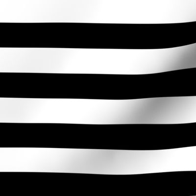 1" Thick Horizontal Stripes Pattern | Black and White Collection