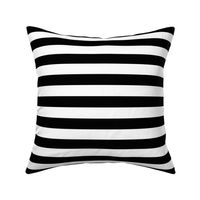 1" Thick Horizontal Stripes Pattern | Black and White Collection