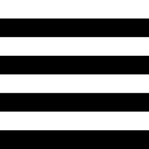 1" Thick Horizontal Stripes Pattern | Black and White Collection