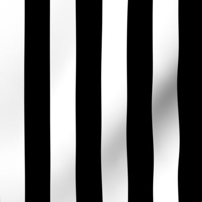 1" Thick Vertical Stripes Pattern | Black and White Collection