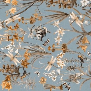 Dragonfly Garden Chambray rotated // small