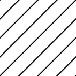 Thin Diagonal Stripes Pattern | Black on White