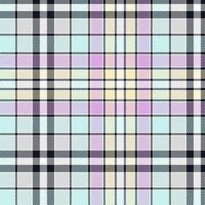 Four Quarters tartan, 6" pastel star colors 