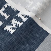 little man - football wholecloth - blue and silver -  plaid