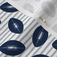 (small scale) footballs  (blue and silver) 