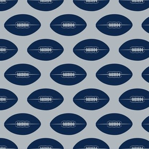 footballs (blue and silver)