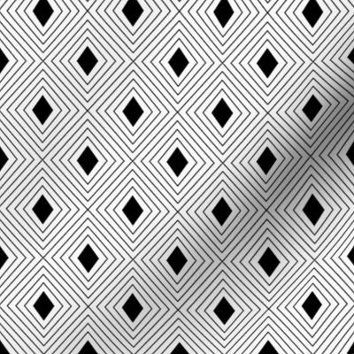 2" Nesting Diamonds Pattern | Black on White