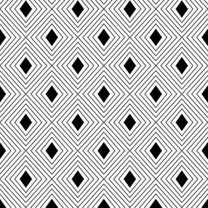 2" Nesting Diamonds Pattern | Black on White