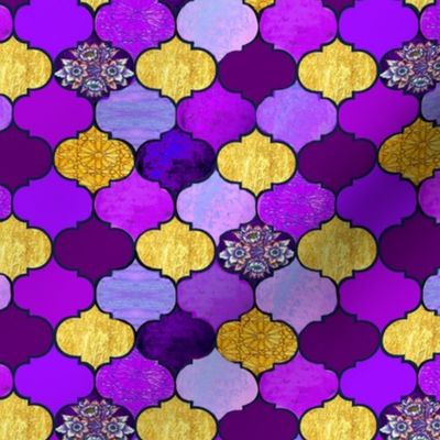 Moroccan tiles purple and gold