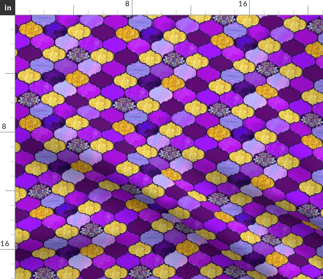 Moroccan tiles purple and gold