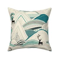 caribou mountains teal natural large