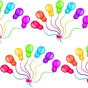 rainbow balloons on white 