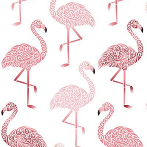 Shades of Flamingo Large on White