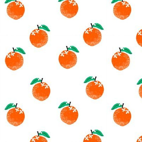 oranges fabric - orange, oranges, fruit, fruits, summer, stripes, kids, seasonal, farmers market, summer design -white