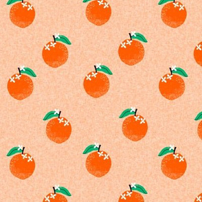 oranges fabric - orange, oranges, fruit, fruits, summer, stripes, kids, seasonal, farmers market, summer design - peach