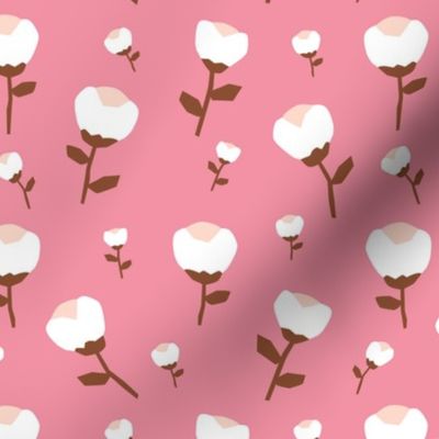 Paper cut cotton boll flower autumn bloom botanical garden theme pink