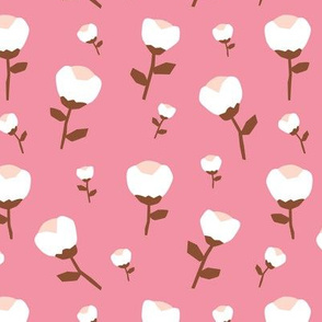 Paper cut cotton boll flower autumn bloom botanical garden theme pink