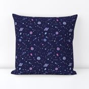 Meteor Shower in Purple Outer Space