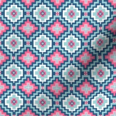 kilim pink and blue