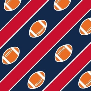 Football Stripes Red White Blue Miss Mississippi