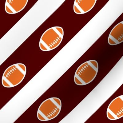 Football Stripes Texas Maroon  White