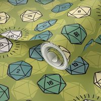 Tossed d20 in Green Naturals (Small Scale)