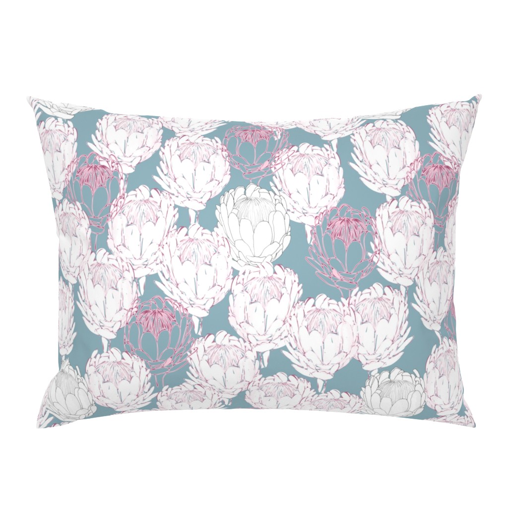 Protea Block Print Spa and Pink-01