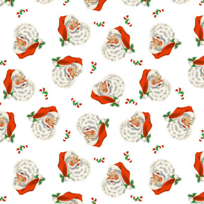 Retro Santa On White 2