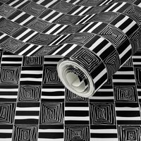 Black & White Squares & Stripes