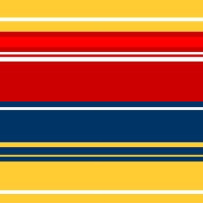 Abigail Anne: Horizontal in Dark Blue,Yellow,White and Red