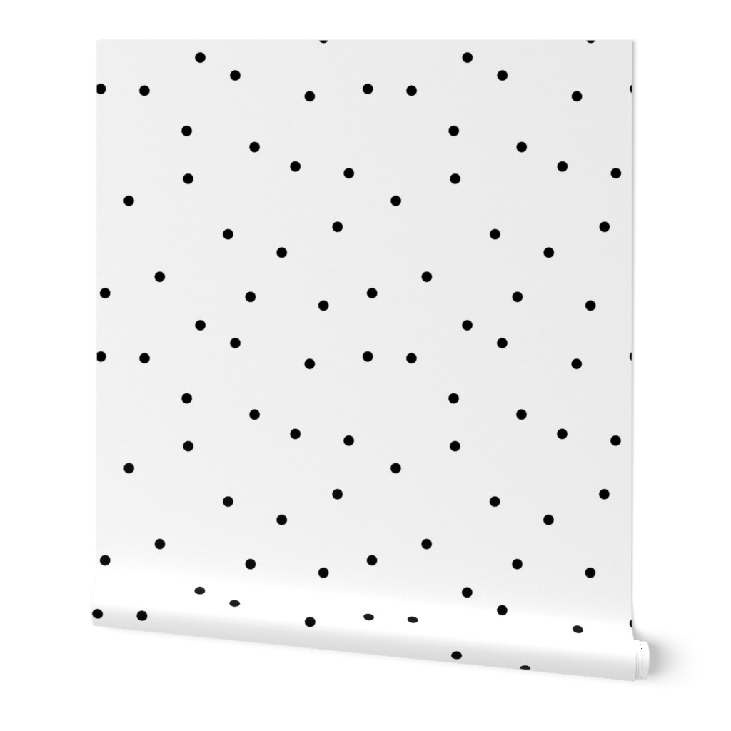 Random Confetti Dot Pattern | Black on White