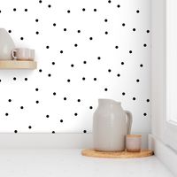 Random Confetti Dot Pattern | Black on White