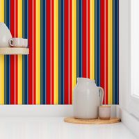 Abigail Anne: Vertical in Dark Blue Yellow White and Red