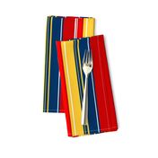 Abigail Anne: Vertical in Dark Blue Yellow White and Red