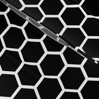 1" Honeycomb Hexagon Pattern | Black and White Collection