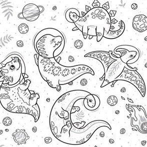 Contour dinosaurs in space