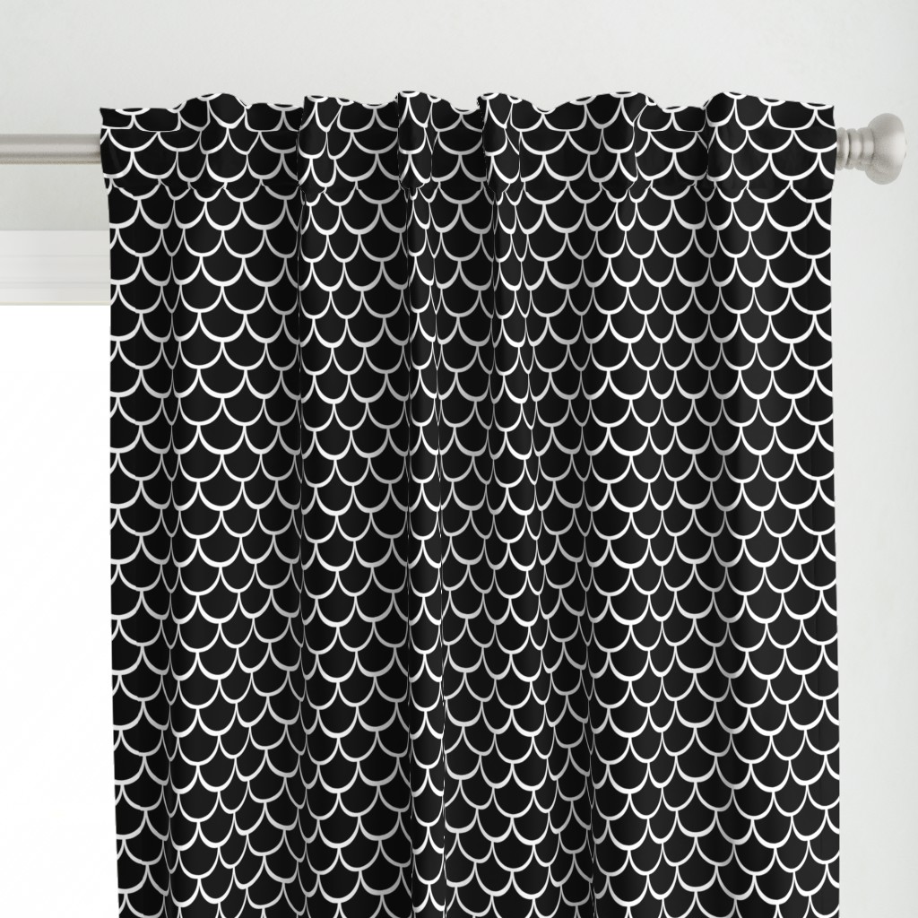 2" Fish Scale Pattern | Black and White Collection