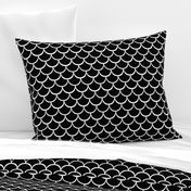 2" Fish Scale Pattern | Black and White Collection