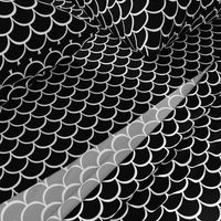 2" Fish Scale Pattern | Black and White Collection