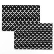 2" Fish Scale Pattern | Black and White Collection