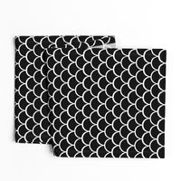 2" Fish Scale Pattern | Black and White Collection