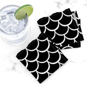 2" Fish Scale Pattern | Black and White Collection