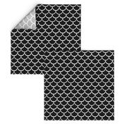 2" Fish Scale Pattern | Black and White Collection